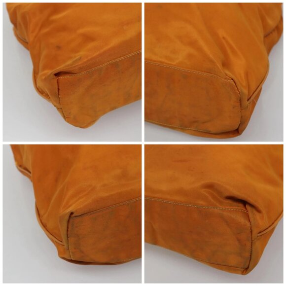 PRADA Shoulder Bag Nylon Orange Gold Auth EC663 - Picture 15 of 16